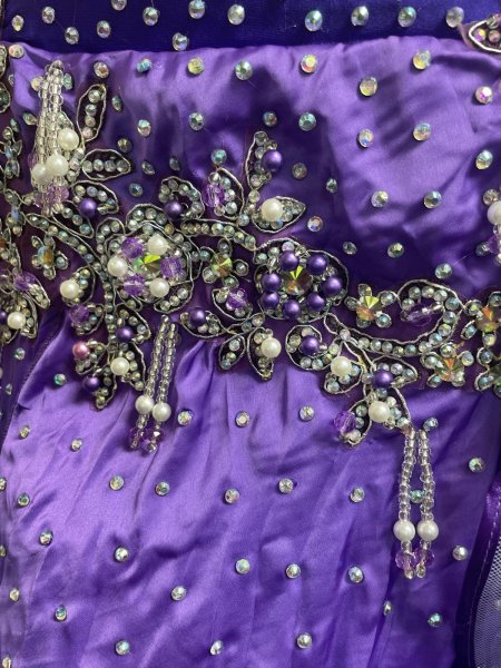 画像6: エジプトオリエンタルコスチューム☆Dark lavender satin brilliant ☆ (6)