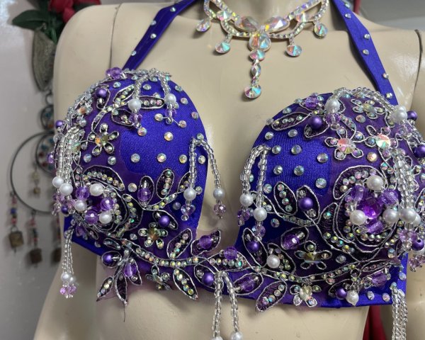 画像5: エジプトオリエンタルコスチューム☆Dark lavender satin brilliant ☆ (5)
