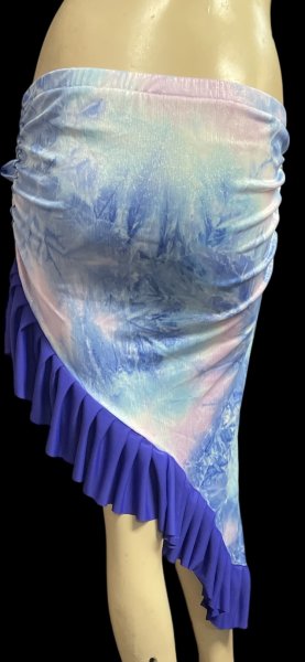 画像2: Amira Jamila オリジナル☆ストレッチフリルヒップスカーフ*frozen blue green * (2)