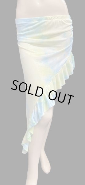 画像1: Amira Jamila オリジナル☆ストレッチフリルヒップスカーフ*frozen yellow green * (1)