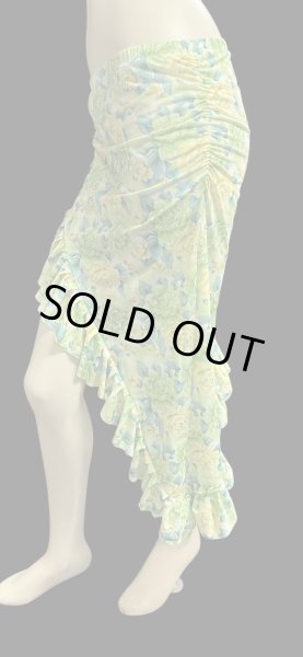 画像3: Amira Jamila オリジナル☆ストレッチフリルヒップスカーフ*yellow green flower * (3)