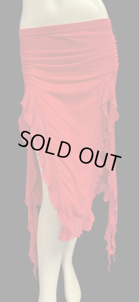 画像1: ストレッチフリルスリットスカート☆Red☆ (1)