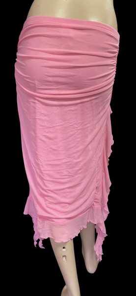 画像2: ストレッチフリルスリットスカート☆pink ☆ (2)