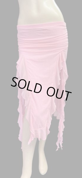 画像1: ストレッチフリルスリットスカート☆pink ☆ (1)