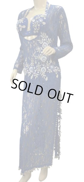 画像3: エジプト製ロマンティックレースサイーディ/ バラディドレス☆royal blue ☆ (3)