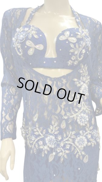 画像2: エジプト製ロマンティックレースサイーディ/ バラディドレス☆royal blue ☆ (2)