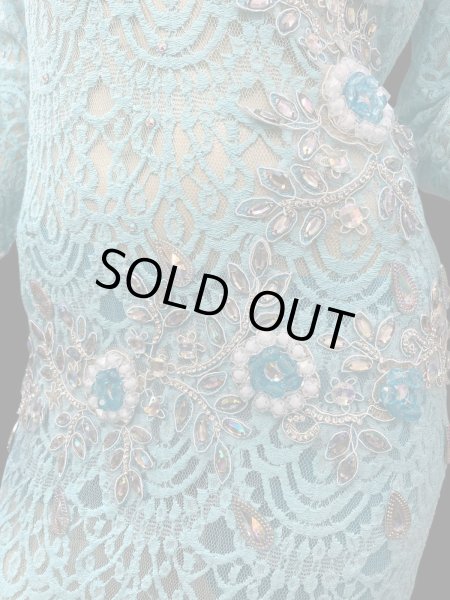 画像5: エジプト製ロマンティックレースサイーディ/ バラディドレス☆sky blue ☆ (5)