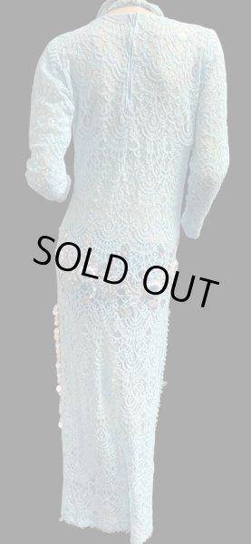 画像2: エジプト製ロマンティックレースサイーディ/ バラディドレス☆sky blue ☆ (2)