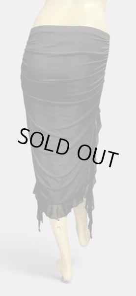 画像3: ストレッチフリルスリットスカート☆Black ☆ (3)