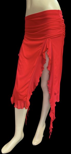 画像2: ストレッチフリルスリットスカート☆Red☆ (2)