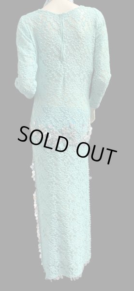 画像2: エジプト製ロマンティックレースサイーディ/ バラディドレス☆emerald green ☆ (2)