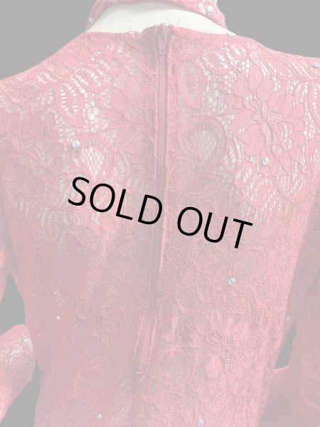 画像6: エジプト製ロマンティックレースサイーディ/ バラディドレス☆red 2 ☆ (6)