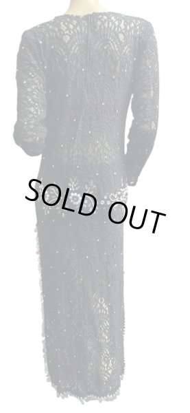 画像2: エジプト製ロマンティックレースサイーディ/ バラディドレス☆black ☆ (2)