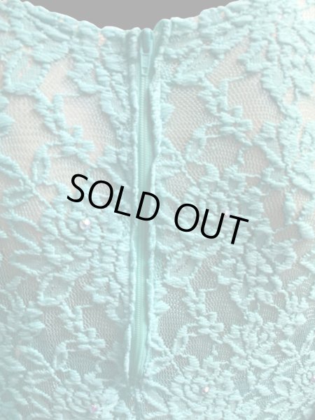 画像6: エジプト製ロマンティックレースサイーディ/ バラディドレス☆emerald green ☆ (6)