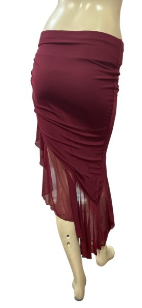 画像3: ストレッチフリルスリットスカート☆red wine ☆ (3)