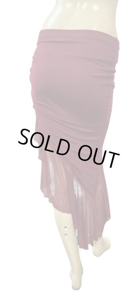 画像3: ストレッチフリルスリットスカート☆red wine ☆ (3)