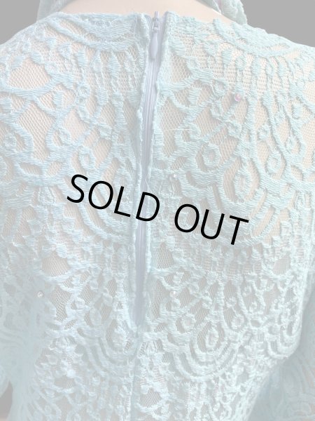 画像6: エジプト製ロマンティックレースサイーディ/ バラディドレス☆sky blue ☆ (6)