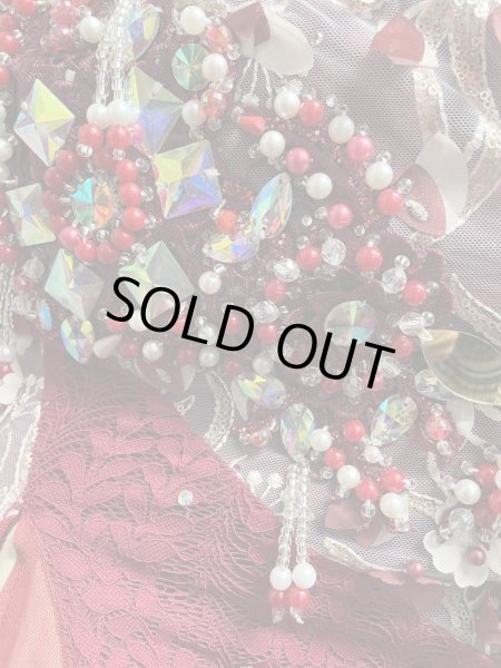 画像6: エジプトオリエンタルコスチューム ☆red wine lace flower ☆ (6)