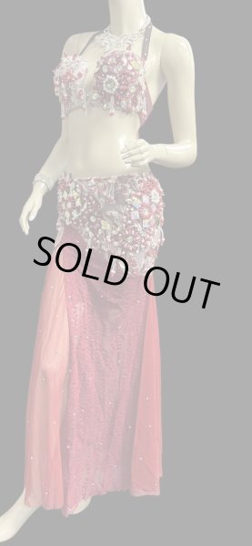 画像3: エジプトオリエンタルコスチューム ☆red wine lace flower ☆ (3)