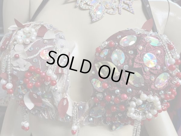 画像5: エジプトオリエンタルコスチューム ☆red wine lace flower ☆ (5)