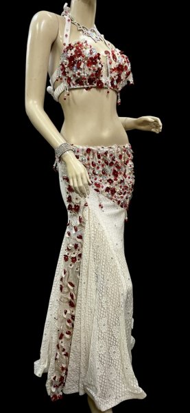 画像3: エジプトオリエンタルコスチューム ☆elegant white red flower ☆ (3)