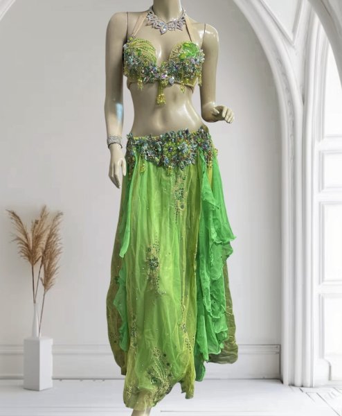 画像1: エジプトオリエンタルコスチューム ☆elegant lime green☆ (1)