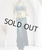 【新品】エジプト製黒スパンコール刺繍入りベリーダンスセットアップ 新品】エジプト製黒スパンコール刺繍入りベリーダンスセットアップ