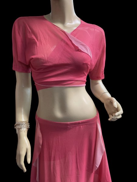 画像4: プリントメッシュチョリ＆スカートセット☆salmon pink orange gradation ☆ (4)