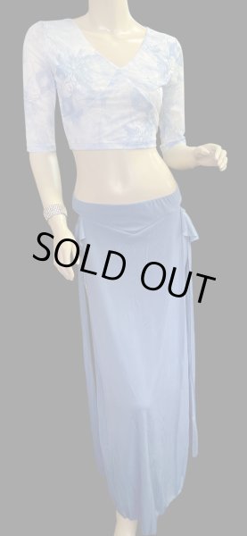 画像1: プリントメッシュチョリ＆スカートセット☆blue ☆ (1)