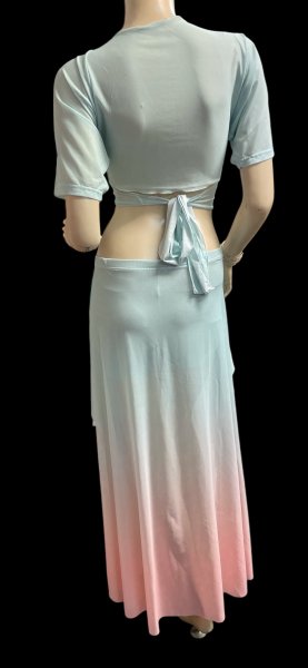 画像2: プリントメッシュチョリ＆スカートセット☆mint green x pink gradation ☆ (2)