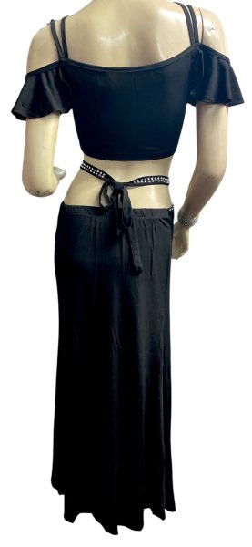 画像4: シンプルストレッチチョリ＆スカートセット☆ブラック☆ (4)