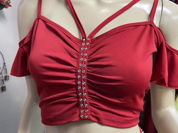 画像5: シンプルストレッチチョリ＆スカートセット☆Red☆ (5)