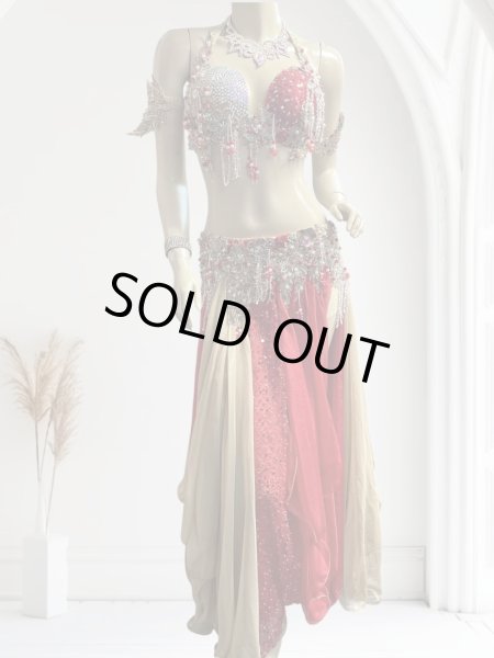 画像1: エジプトAmrオリエンタルコスチューム☆Romantic champagne red coral ☆ (1)