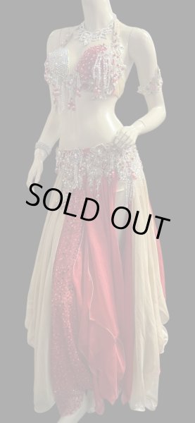 画像3: エジプトAmrオリエンタルコスチューム☆Romantic champagne red coral ☆ (3)