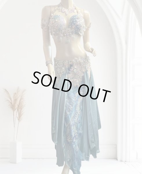 画像1: エジプトAmrオリエンタルコスチューム☆smooth Celeste blue☆ (1)