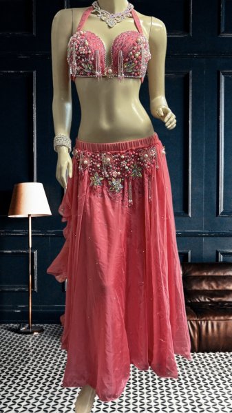 画像1: エジプトオリエンタルコスチューム ☆fresh salmon pink ethnic ☆ (1)