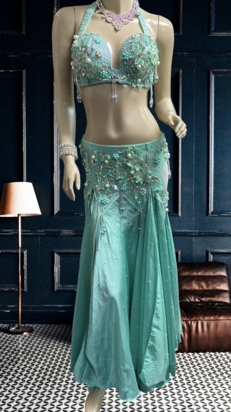 画像1: エジプトオリエンタルコスチューム ☆Elegant chic emerald green ☆ (1)