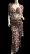 画像1: エジプト製プリントストレッチバラディドレス☆ black red rose ☆ (1)