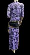 画像4: エジプト製プリントストレッチバラディドレス☆ black purple tie dye color☆ (4)