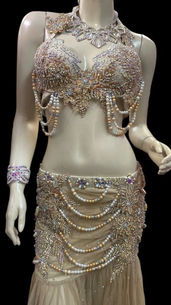 画像3: エジプトオリエンタルコスチューム☆gold beige flower☆ (3)