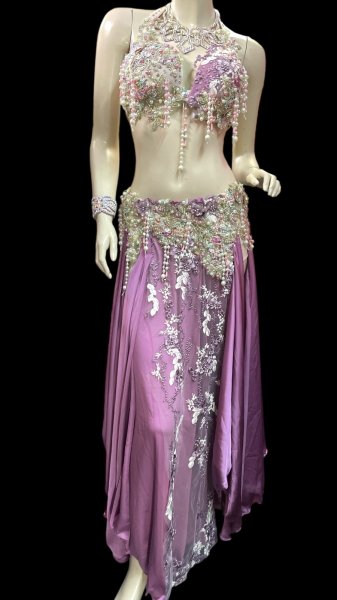 画像1: エジプトAmrオリエンタルコスチューム☆Dreamy smoky rose pink ☆ (1)