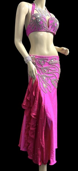 画像2: エジプトオリエンタルコスチューム ☆elegant rhinestone hot pink☆ (2)