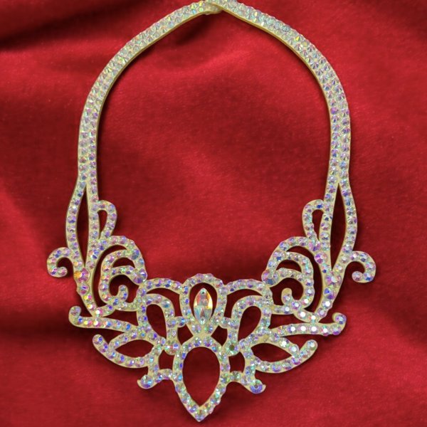 画像1: オーロラキラキララインストーンネックレス6 (1)