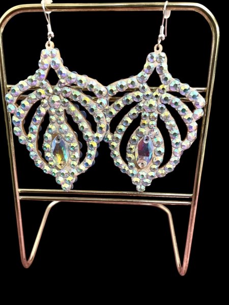 画像1: オーロラキラキララインストーンピアス6 (1)