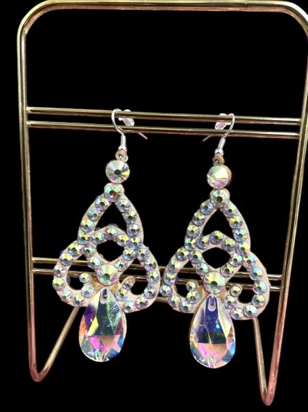 画像1: オーロラキラキララインストーンピアス5 (1)