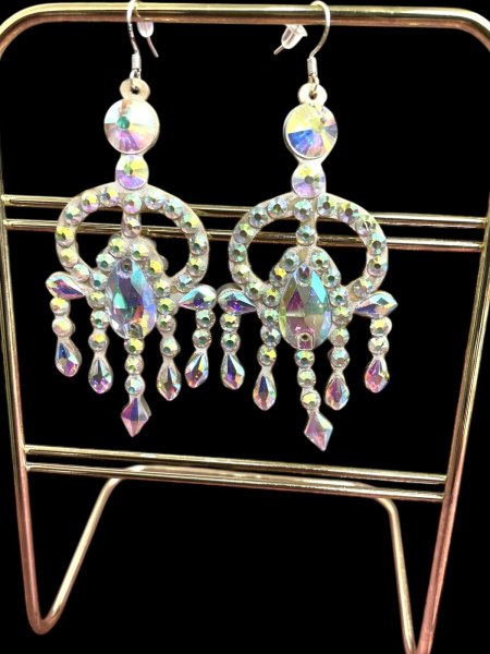 画像1: オーロラキラキララインストーンピアス14 (1)