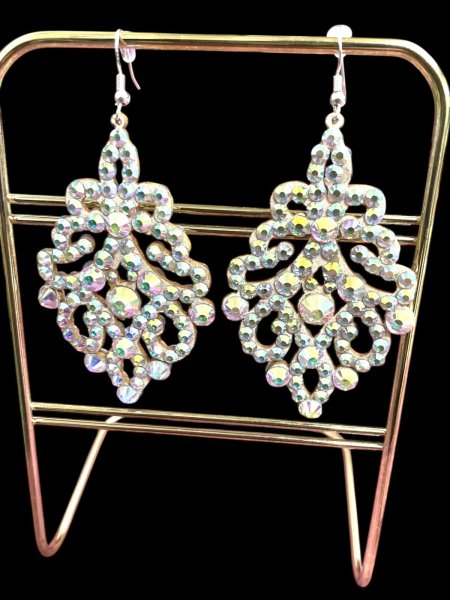 画像1: オーロラキラキララインストーンピアス13 (1)