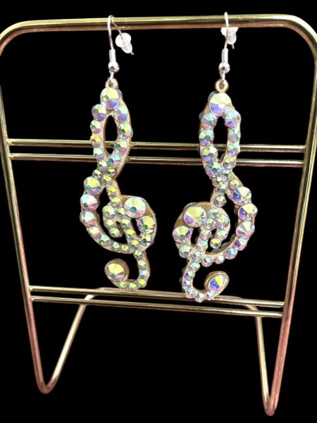 画像1: オーロラキラキララインストーンピアス11 (1)