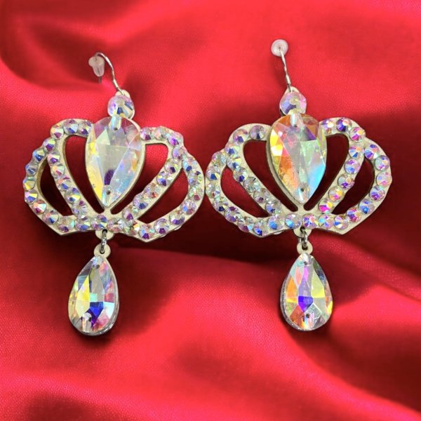 画像2: オーロラキラキララインストーンピアス10 (2)