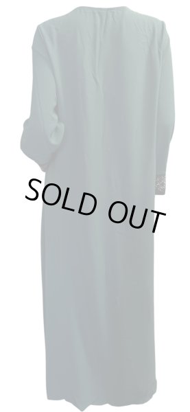 画像4: プリントポリエステルガラベーヤ☆green black rhinestone☆前開きタイプ☆フロントオープン (4)